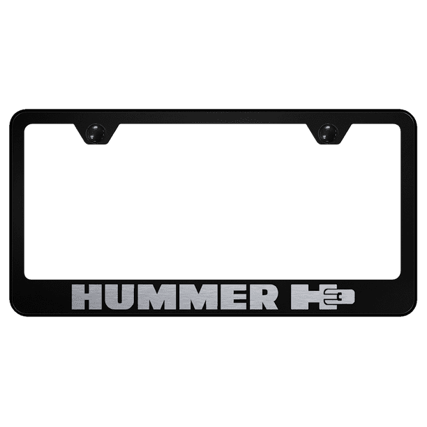 Hummer H3 Logo on Black Metal License Plate Au-Tomotive Gold INC Hummer H3 Logo on Black Metal License Plate Au-Tomotive Gold INC